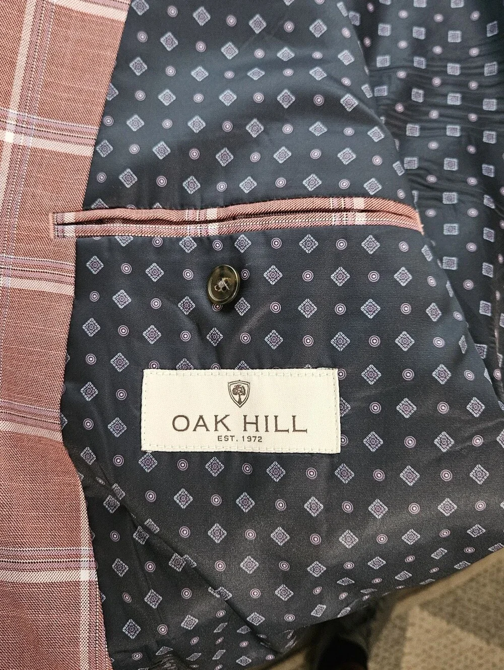 Oak‎ Hill Windowpane Sport Coat Two Button Plaid Size 2XL 50-52 Color Barry